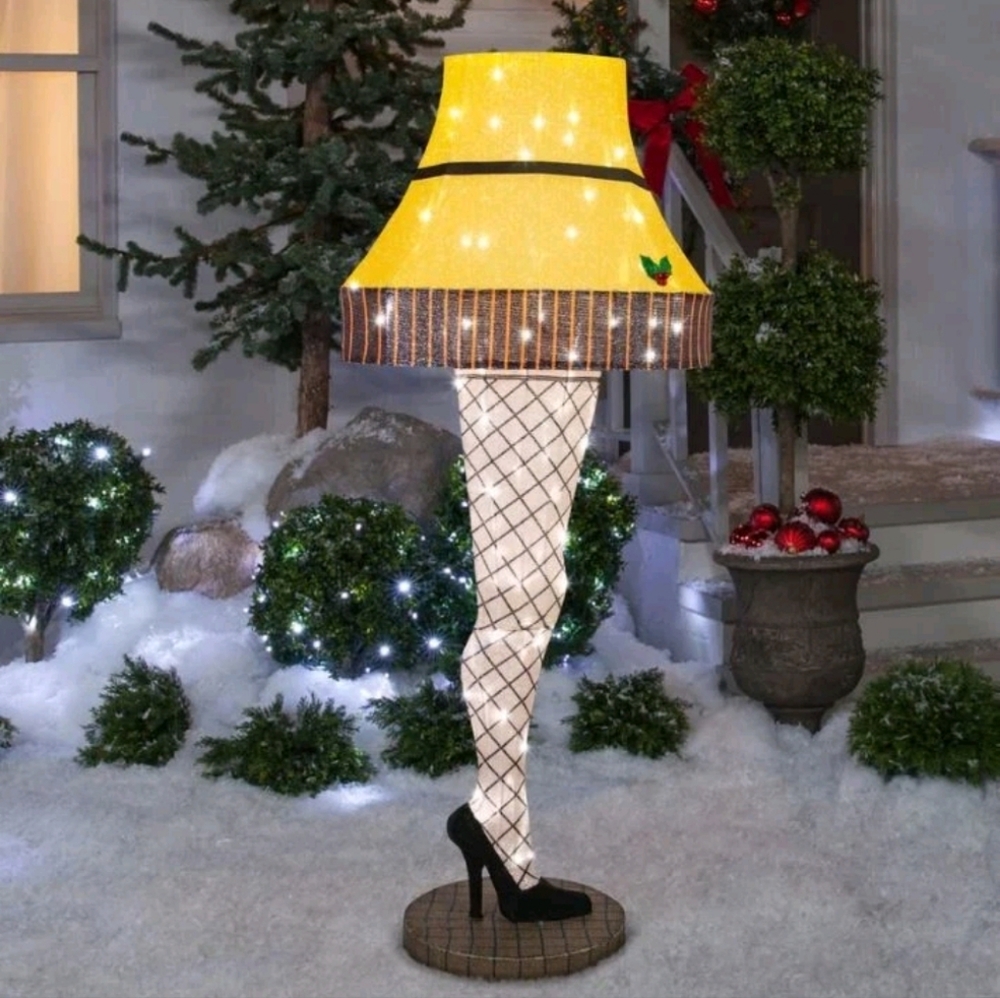 3 FT A CHRISTMAS STORY Tinsel Leg Lamp Light Up Sculpture Gemmy LED Prop New!